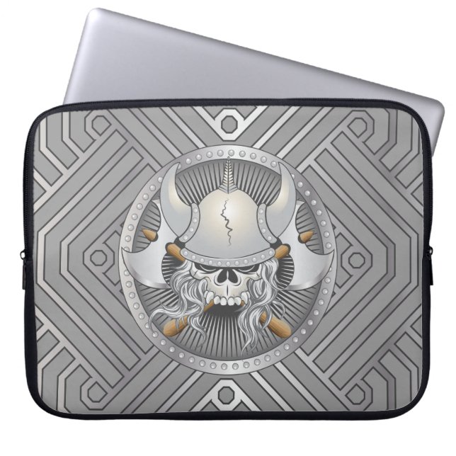 Viking Warrior Skull Laptop Sleeve (Voorkant)