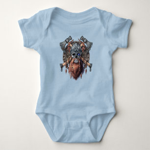 Viking Warrior Skull Romper