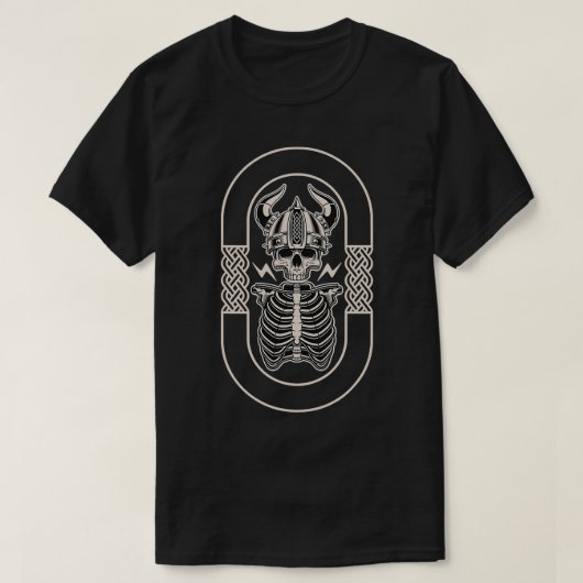 Viking Warrior Skull Skeleton Ax T-shirt (Design voorkant)