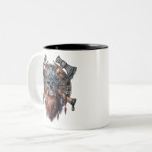 Viking Warrior Skull Tweekleurige Koffiemok (Voorkant links)