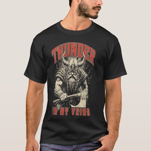 Viking Warrior Thunder In My Veins - Noordse mytho T-shirt (Voorkant)