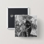 Viking Warrior Vierkante Button 5,1 Cm (Voorkant /achterkant)