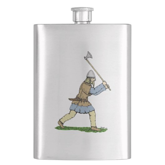 Viking Warrior Wielding Broad-Ax Flacon (Voorkant)