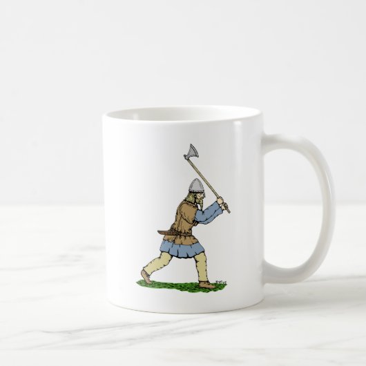 Viking Warrior Wielding Broad-Ax Koffiemok (Rechts)