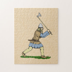 Viking Warrior Wielding Broad-Ax Legpuzzel