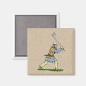 Viking Warrior Wielding Broad-Ax Magneet (Voorkant / Achterkant)
