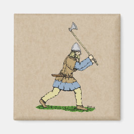Viking Warrior Wielding Broad-Ax Magneet