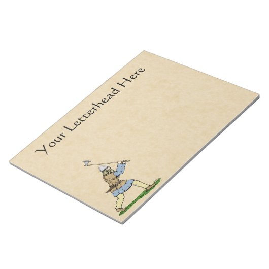 Viking Warrior Wielding Broad-Ax Notitieblok (Schuin)