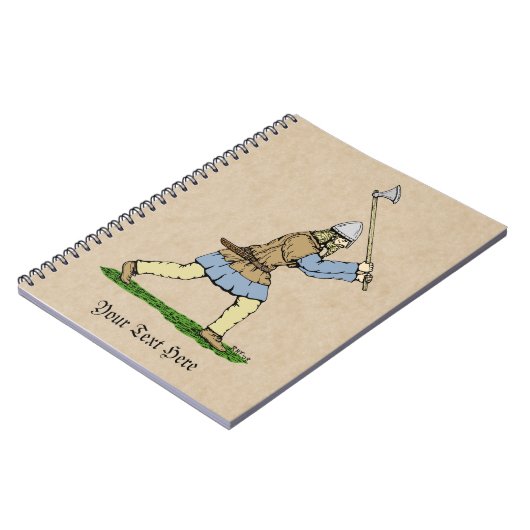 Viking Warrior Wielding Broad-Ax Notitieboek (Linkerzijde)