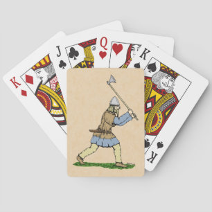 Viking Warrior Wielding Broad-Ax Pokerkaarten