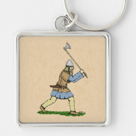 Viking Warrior Wielding Broad-Ax Sleutelhanger