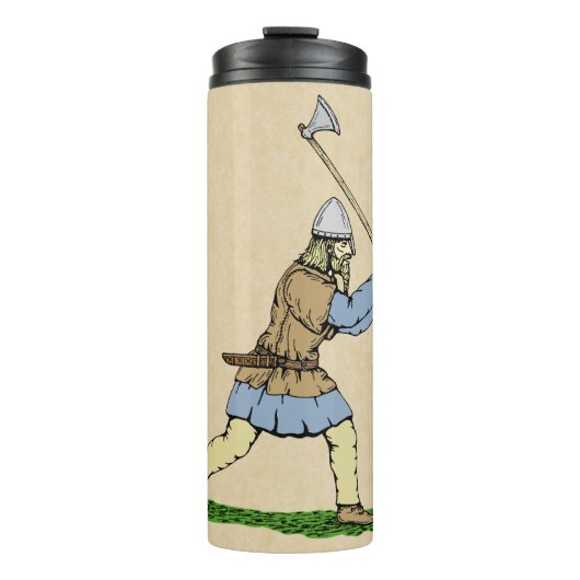 Viking Warrior Wielding Broad-Ax Thermosbeker (Voorkant)