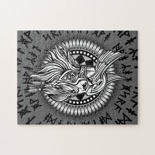 Viking Warrior Winged Helmet Legpuzzel (Horizontaal)