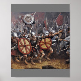 Viking Warriors charge in strijd Poster