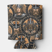 Viking Warriors: Kleurrijk  patroon Blikjeskoeler (Achterkant)