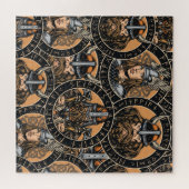 Viking Warriors: Kleurrijk  patroon Legpuzzel (Horizontaal)