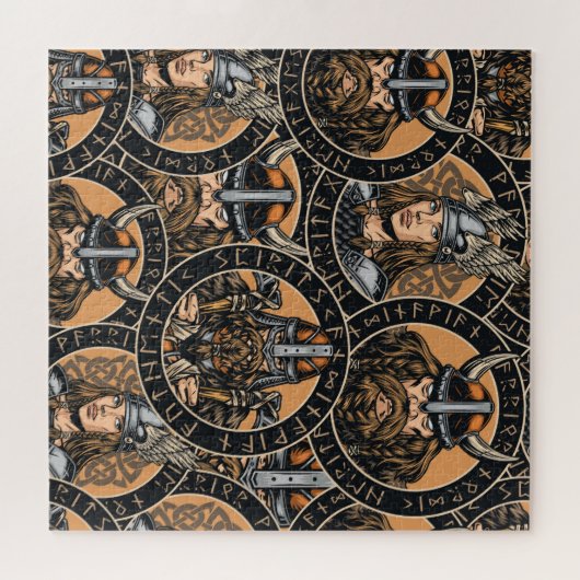 Viking Warriors: Kleurrijk  patroon Legpuzzel (Horizontaal)