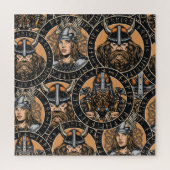 Viking Warriors: Kleurrijk  patroon Legpuzzel (Verticaal)