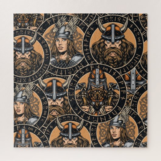 Viking Warriors: Kleurrijk  patroon Legpuzzel (Verticaal)