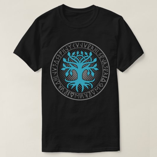 Viking | Wereldoorlog | Boom van Life Yggdrasil T-shirt (Design voorkant)