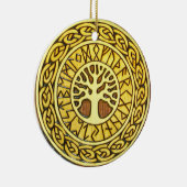 Viking werkt met boomversiering keramisch ornament (Rechts)