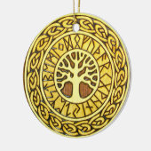 Viking werkt met boomversiering keramisch ornament (Links)