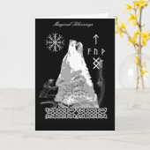 Viking Wolf Blessings Kaart (Gele Bloem)