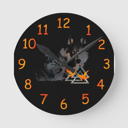 Viking Wolf Clock Ronde Klok (Voorkant)