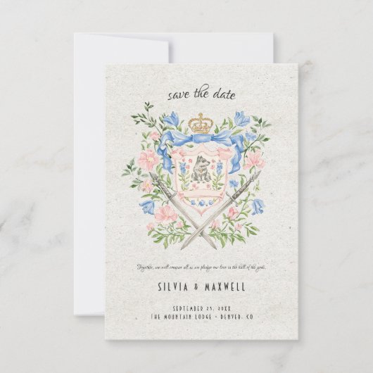 Viking Wolf Crest Save the Date Kaart (Voorkant)