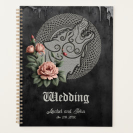 Viking Wolf en Rozen. Een gestileerde wolfskop, Planner