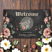 Viking Wolf en Rozen. Een gestileerde wolfskop, Spandoek