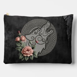 Viking Wolf en Rozen. Het hoofd van een gestileerd Etui