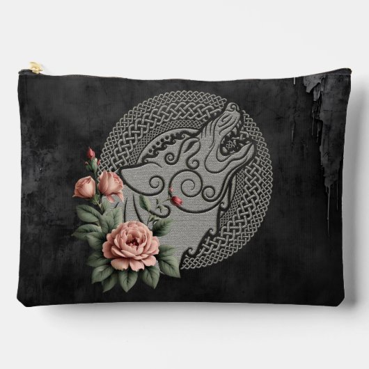 Viking Wolf en Rozen. Het hoofd van een gestileerd Etui (Voorkant)