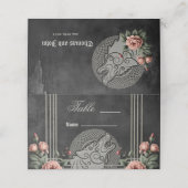 Viking Wolf en Rozen. Het hoofd van een gestileerd Plaatskaartje (Buitenkant ongevouwen)