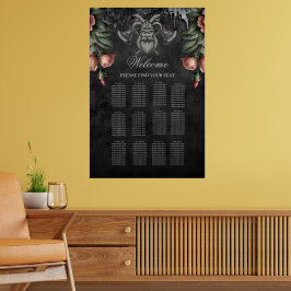 Viking Wolf en Rozen. Het hoofd van een gestileerd Poster