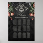 Viking Wolf en Rozen. Het hoofd van een gestileerd Poster (Voorkant)