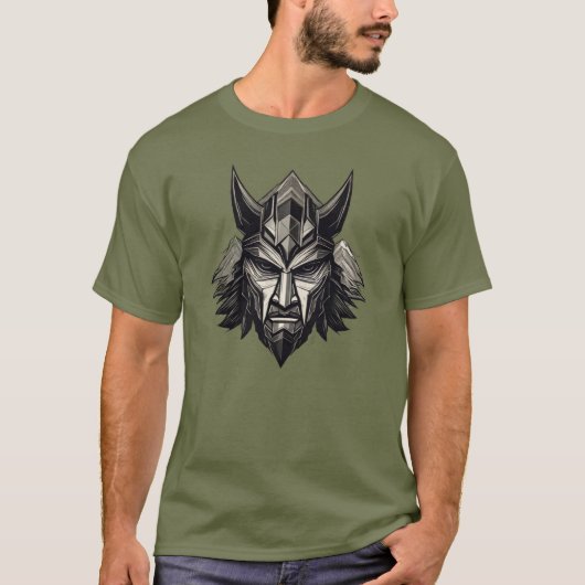 Viking Wolf Warrior – Luxury Nordic Mask Design T- T-shirt (Voorkant)