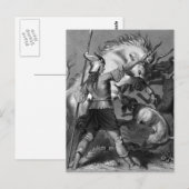 Viking Woman met Spear en Winged Helmet Briefkaart (Voorkant / Achterkant)