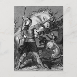 Viking Woman met Spear en Winged Helmet Briefkaart