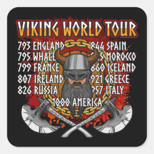 Viking World Tour Norse Warrior Vierkante Sticker