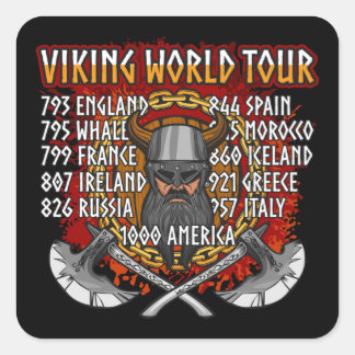 Viking World Tour Norse Warrior Vierkante Sticker