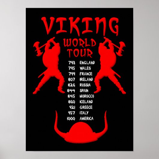 Viking World Tour Poster Sign. (Voorkant)