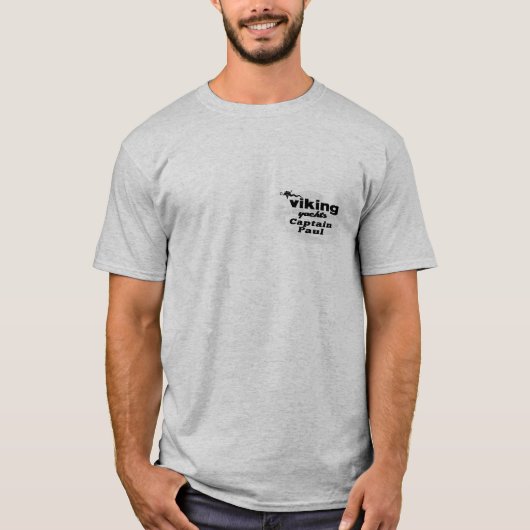 Viking Yachts de Hustler Kapitein Paul T-shirt (Voorkant)