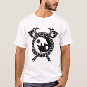 Viking Yin Yang Wolf en Ax T-shirt