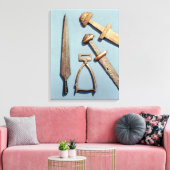Viking zwaarden, stijgbeugel en speerpunt canvas afdruk (Insitu (Woonkamer))