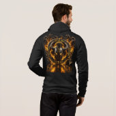 Viking Zwart Hoorn Sweatshirt – Vlammend Helm (Achterkant volledig)
