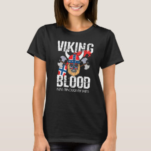 Vikingbloed schedel Noorse vlag Pride Noorwegen Fo T-shirt