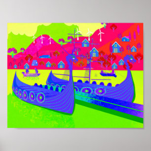 Vikingboten Noorwegen Poster