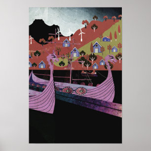 Vikingboten Noorwegen Poster