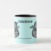 Vikingen in Drekar zwarte en witte peninkttekening Mok (Midden)